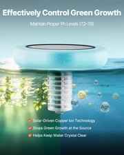 Solar Pool Ionizer, Hexagon Copper Pool Ionizer Up to 170343 L, Floating Automatic Water Cleaner and V952-TYNYCLZFSQDHDJNV9001V0
