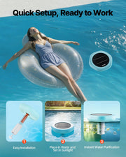 Solar Pool Ionizer, Hexagon Copper Pool Ionizer Up to 170343 L, Floating Automatic Water Cleaner and V952-TYNYCLZFSQDHDJNV9001V0