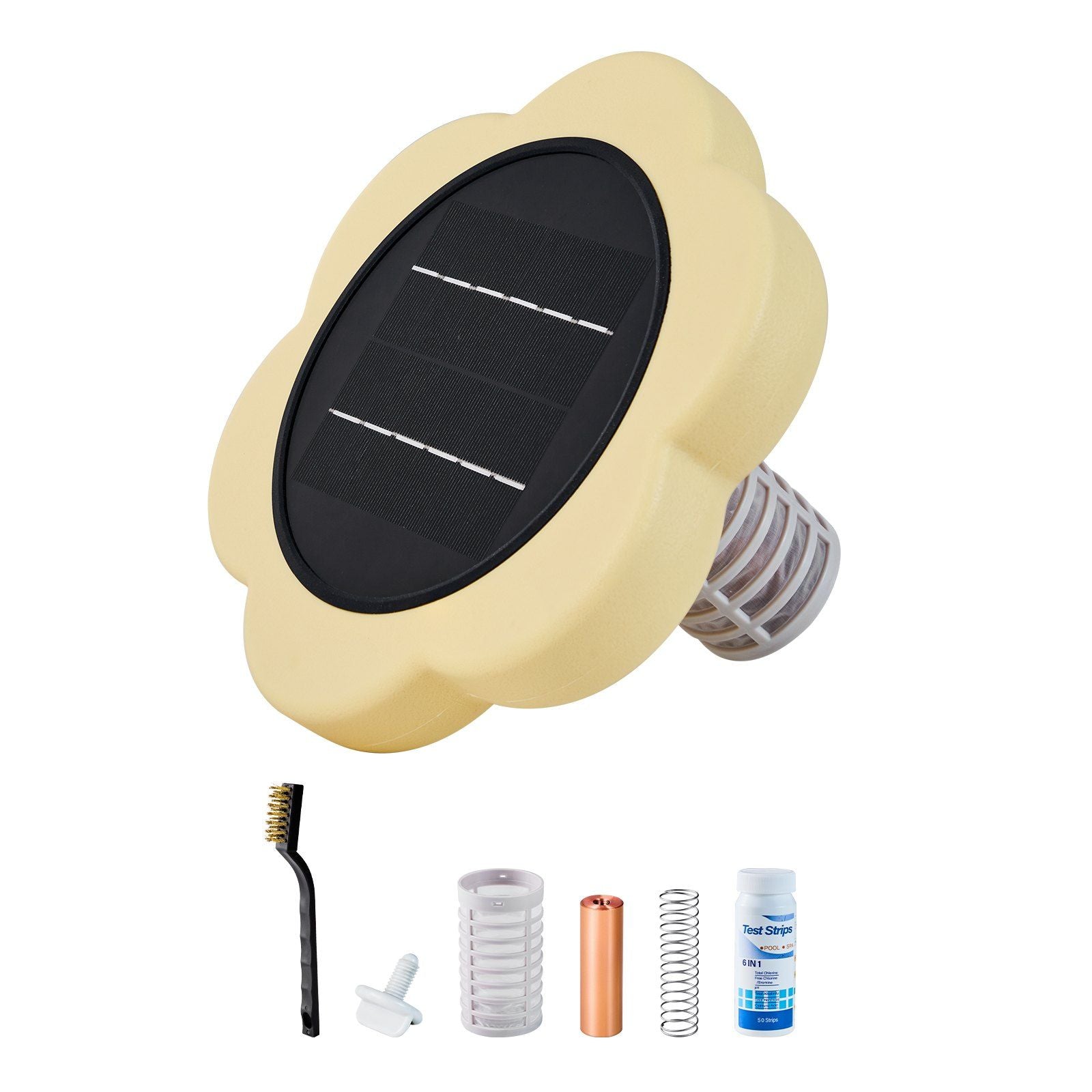 Solar Pool Ionizer, Petal Copper Pool Ionizer Up to 170343 L, Floating Automatic Water Cleaner and Purifier, V952-TYNYCLZFSQDHQ59ZZ001V0