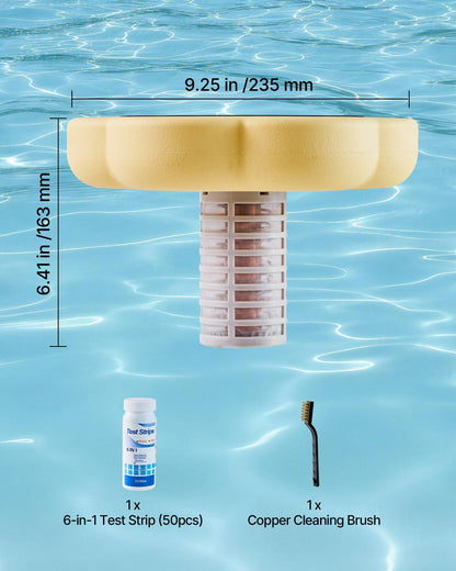 Solar Pool Ionizer, Petal Copper Pool Ionizer Up to 170343 L, Floating Automatic Water Cleaner and Purifier, V952-TYNYCLZFSQDHQ59ZZ001V0