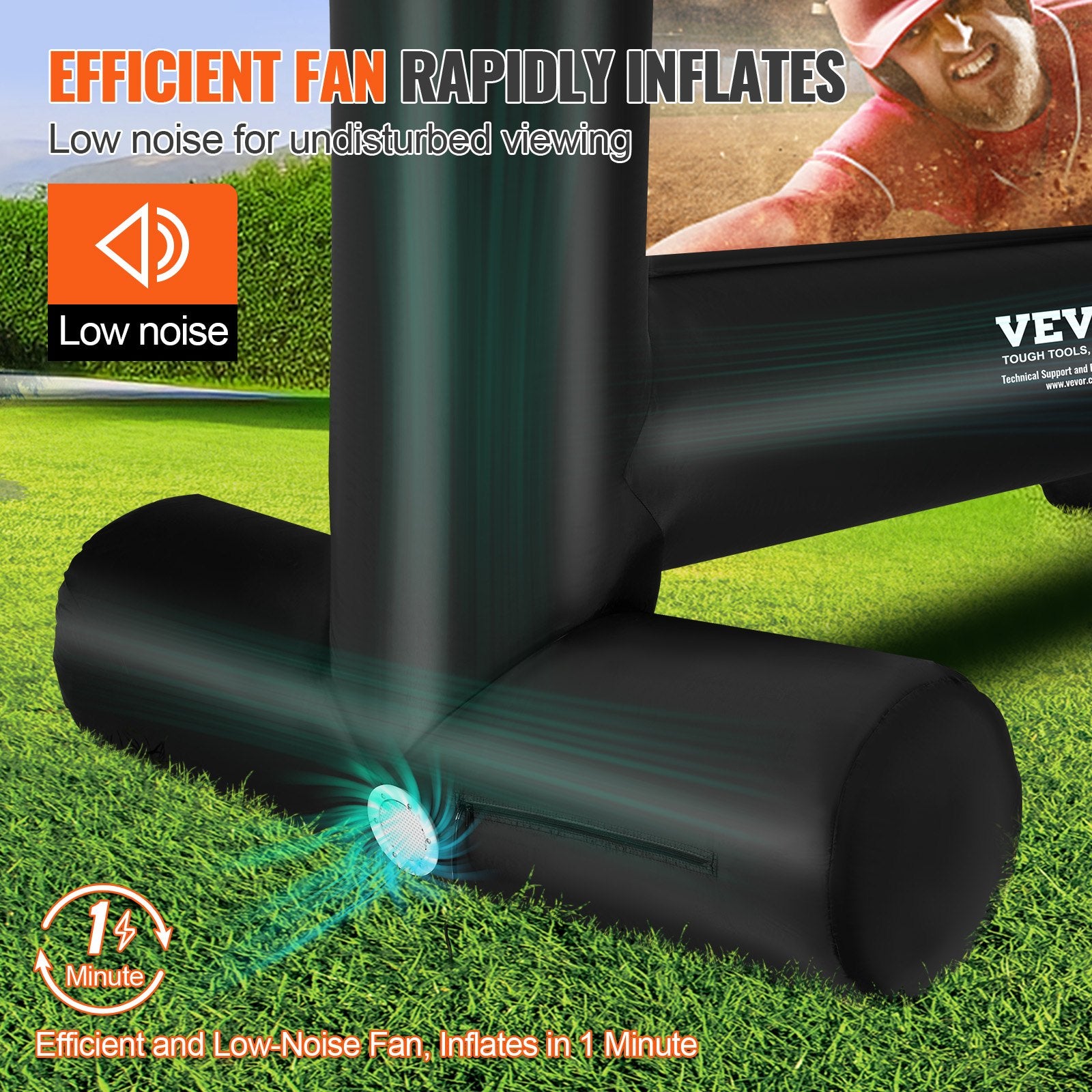 Inflatable Movie Screen, 14 FT Inflatable Projector Screen for Outside with Blower and Carrying Bag, V952-TYPM20CQSCQSN09WYV3