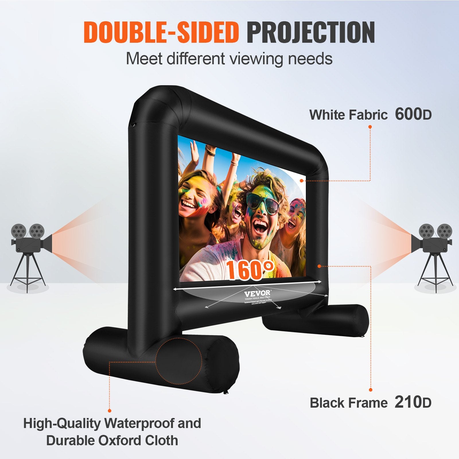 Inflatable Movie Screen, 14 FT Inflatable Projector Screen for Outside with Blower and Carrying Bag, V952-TYPM20CQSCQSN09WYV3