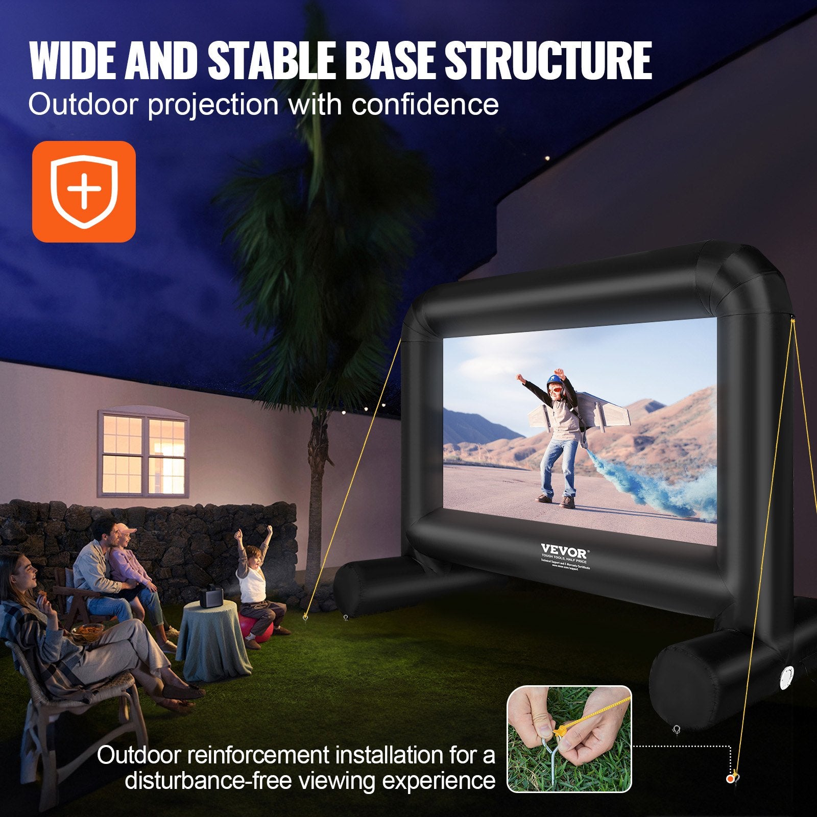 Inflatable Movie Screen, 14 FT Inflatable Projector Screen for Outside with Blower and Carrying Bag, V952-TYPM20CQSCQSN09WYV3