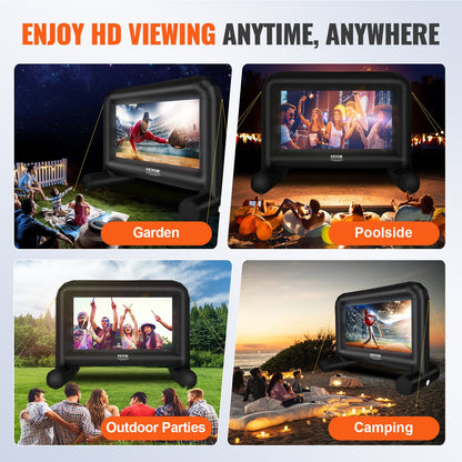 Inflatable Movie Screen, 14 FT Inflatable Projector Screen for Outside with Blower and Carrying Bag, V952-TYPM20CQSCQSN09WYV3