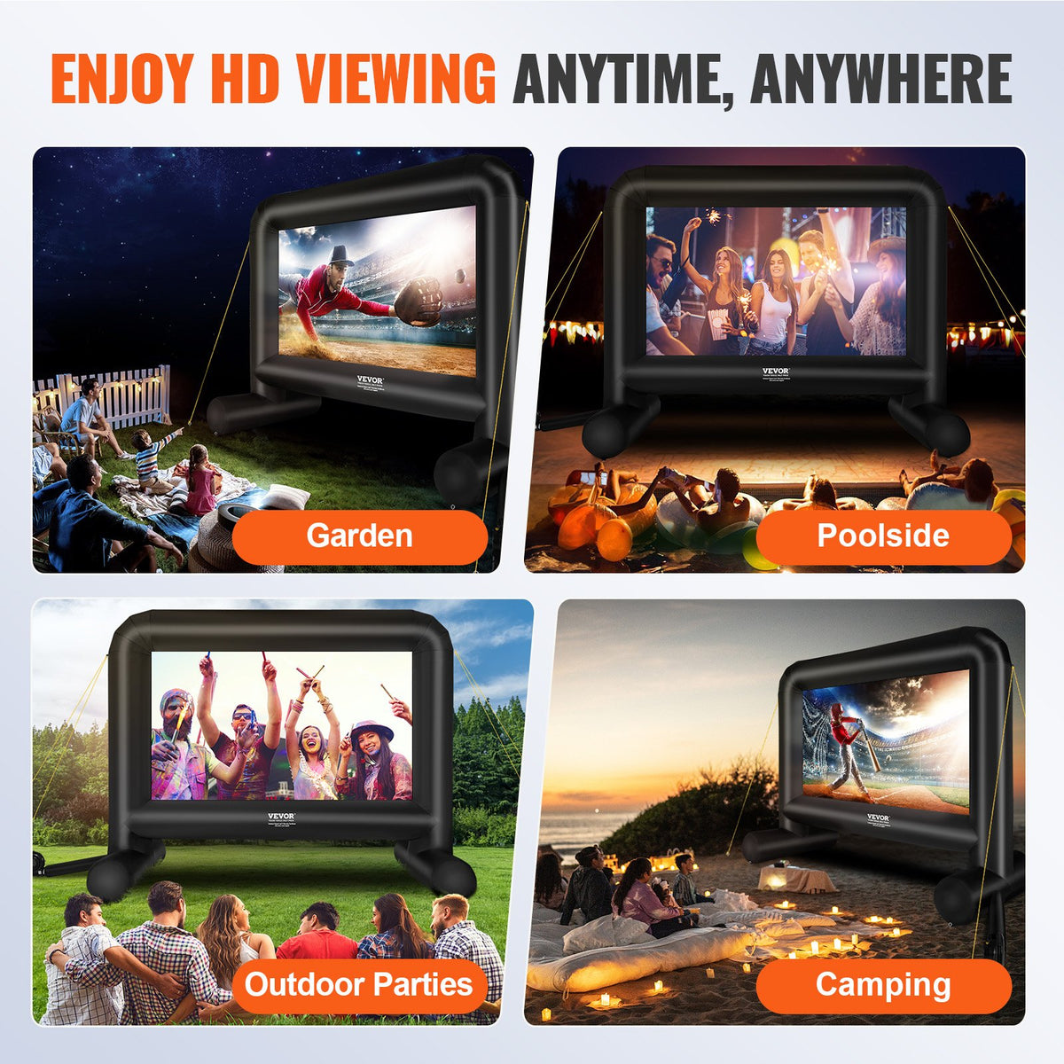 Inflatable Movie Screen, 16 FT Inflatable Projector Screen for Outside with Blower and Carrying Bag, V952-TYPM20CQSCQSRCERLV3
