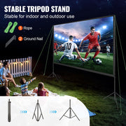 Projector Screen with Stand, 150 inch 16:9 4K 1080 HD Outdoor Movie Screen with Stand, Wrinkle-Free V952-TYPM20ZJSLJ18YCEZV0