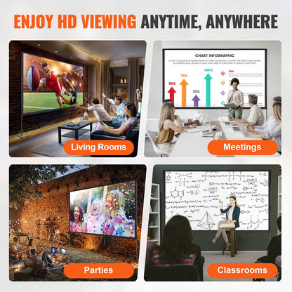 Projector Screen with Stand, 150 inch 16:9 4K 1080 HD Outdoor Movie Screen with Stand, Wrinkle-Free V952-TYPM20ZJSLJ18YCEZV0
