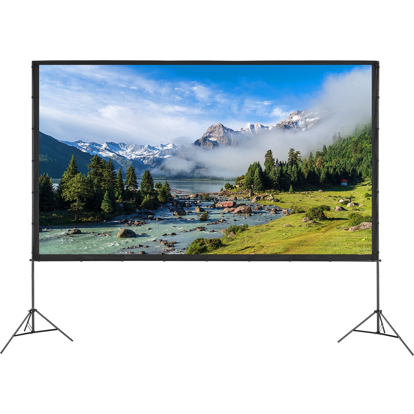 Projector Screen with Stand, 150 inch 16:9 4K 1080 HD Outdoor Movie Screen with Stand, Wrinkle-Free V952-TYPM20ZJSLJ18YCEZV0