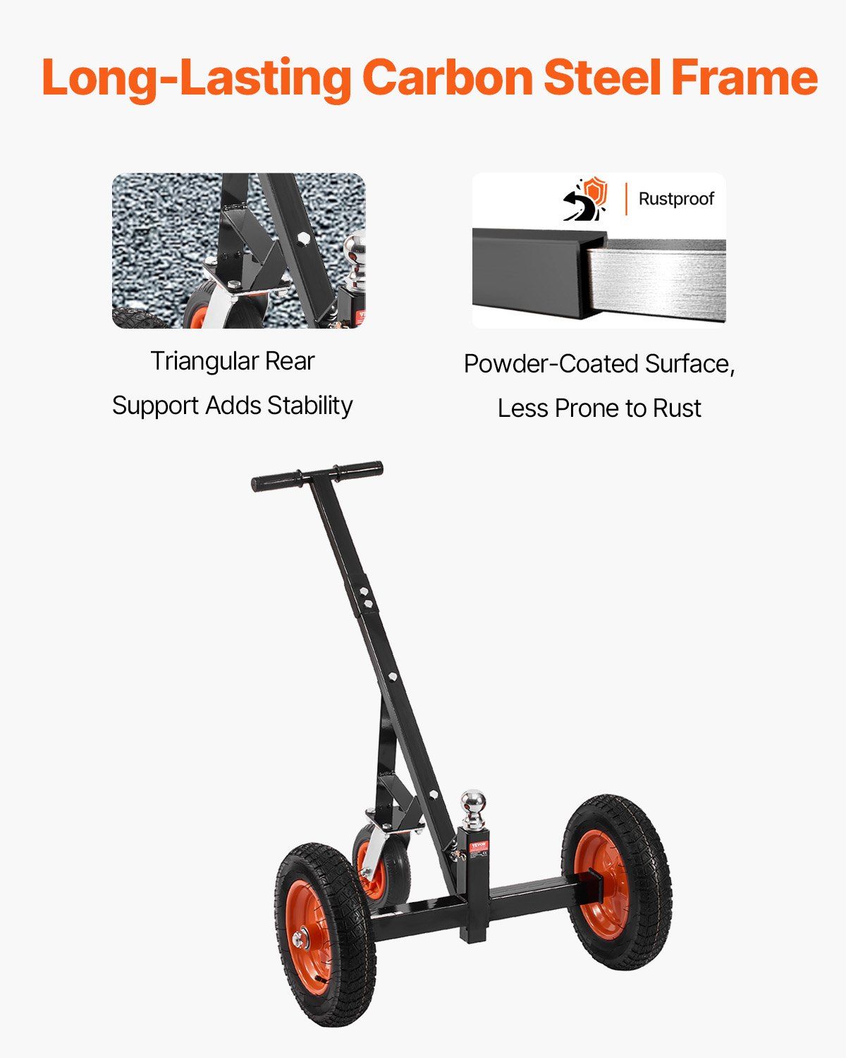 Trailer Dolly, 1000lbs Tongue Weight Capacity, Carbon Steel Trailer Mover with 2 inch Ball, 14 inch Pneumatic V952-TYSDQYC1000BJMKIYV0