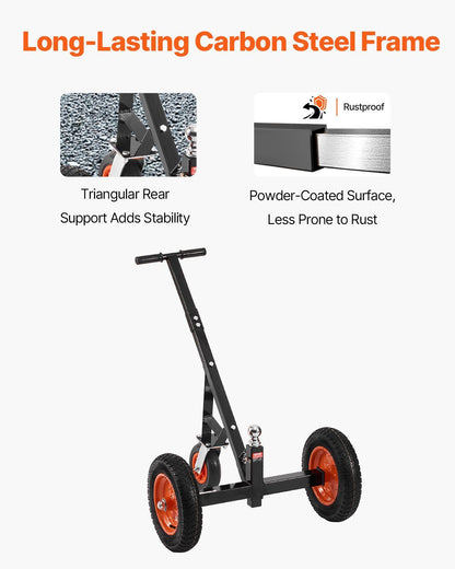 Trailer Dolly, 1000lbs Tongue Weight Capacity, Carbon Steel Trailer Mover with 2 inch Ball, 14 inch Pneumatic V952-TYSDQYC1000BJMKIYV0
