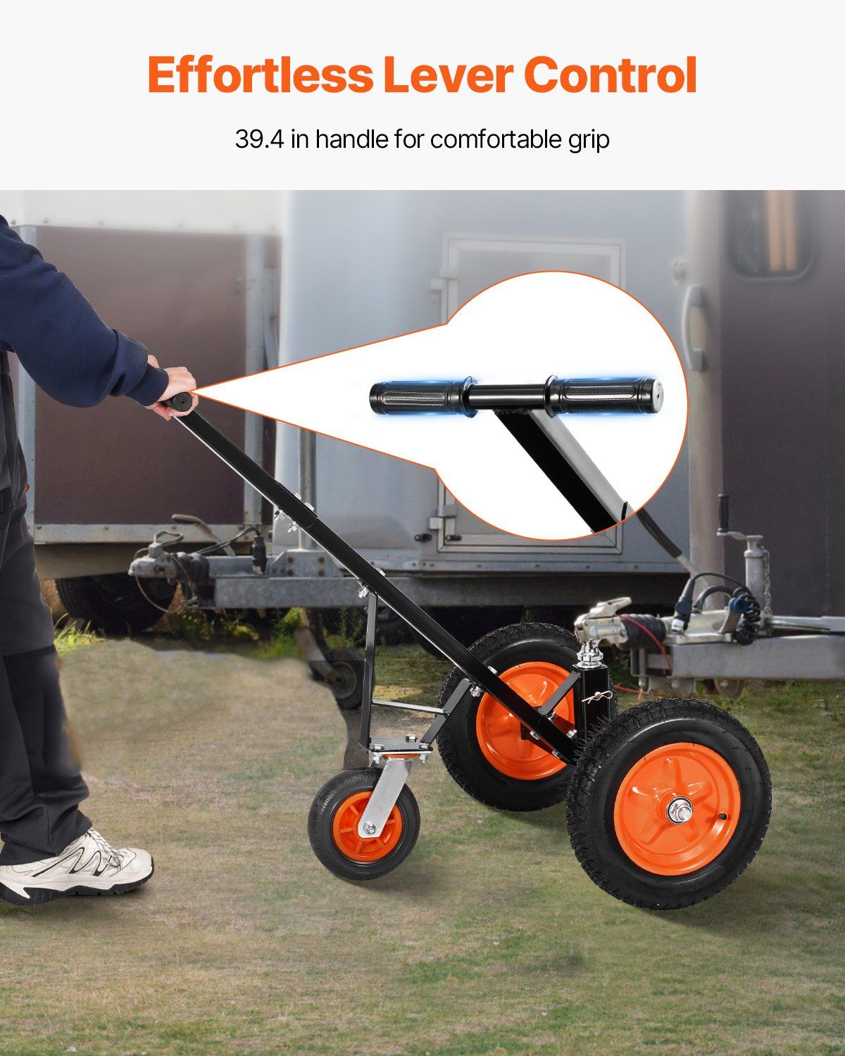 Trailer Dolly, 1000lbs Tongue Weight Capacity, Carbon Steel Trailer Mover with 2 inch Ball, 14 inch Pneumatic V952-TYSDQYC1000BJMKIYV0