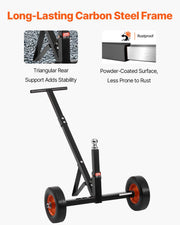 Trailer Dolly, 600lbs Tongue Weight Capacity, Carbon Steel Trailer Mover with 1-7/8 in Hitch Ball and 10 in V952-TYSDQYC600BHGRGNOV0