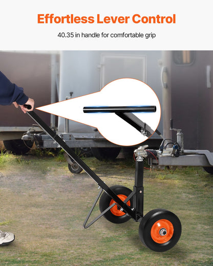 Trailer Dolly, 600lbs Tongue Weight Capacity, Carbon Steel Trailer Mover with 1-7/8 in Hitch Ball and 10 in V952-TYSDQYC600BHGRGNOV0