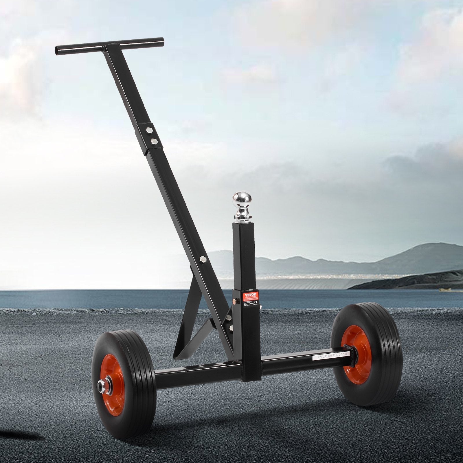 Trailer Dolly, 600lbs Tongue Weight Capacity, Carbon Steel Trailer Mover with 1-7/8 in Hitch Ball and 10 in V952-TYSDQYC600BHGRGNOV0