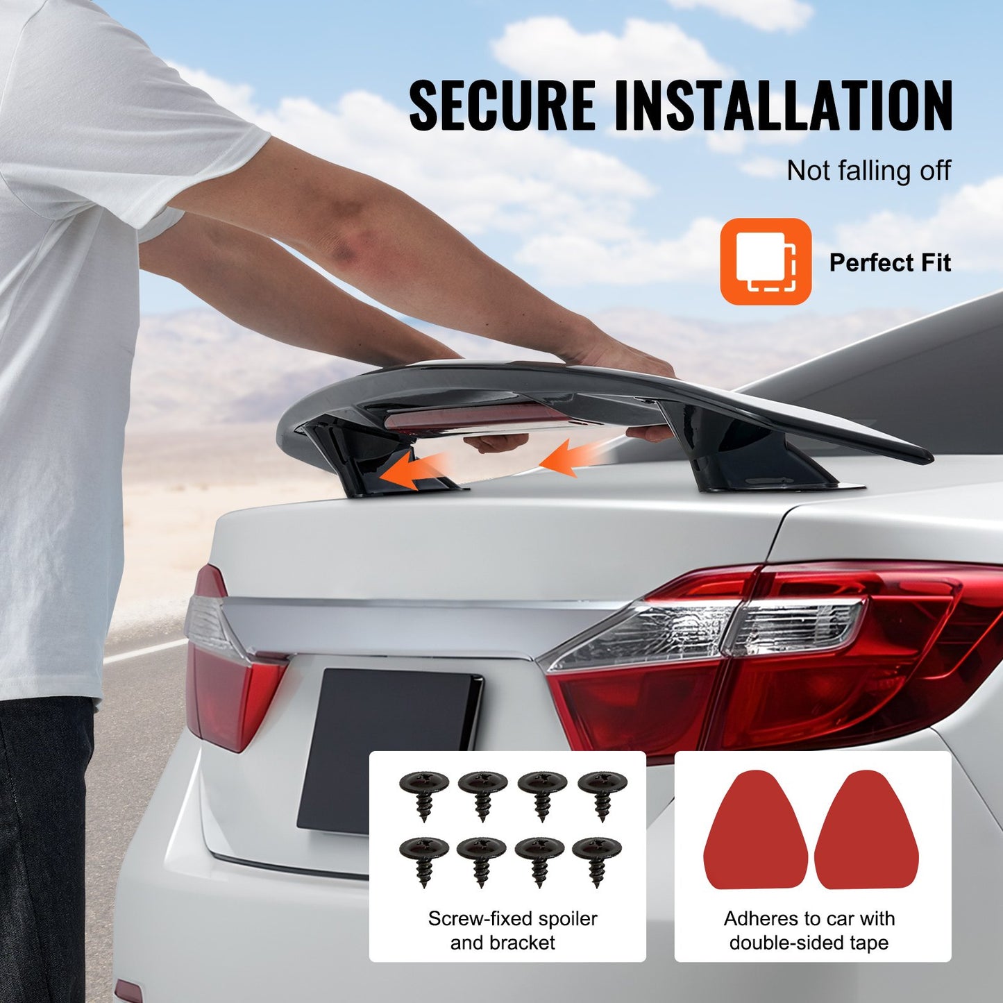 Universal Rear Spoiler 46.3'' GT Style Trunk Wing for Sedans and Coupes V952-TYXWYABS46INXC430V0