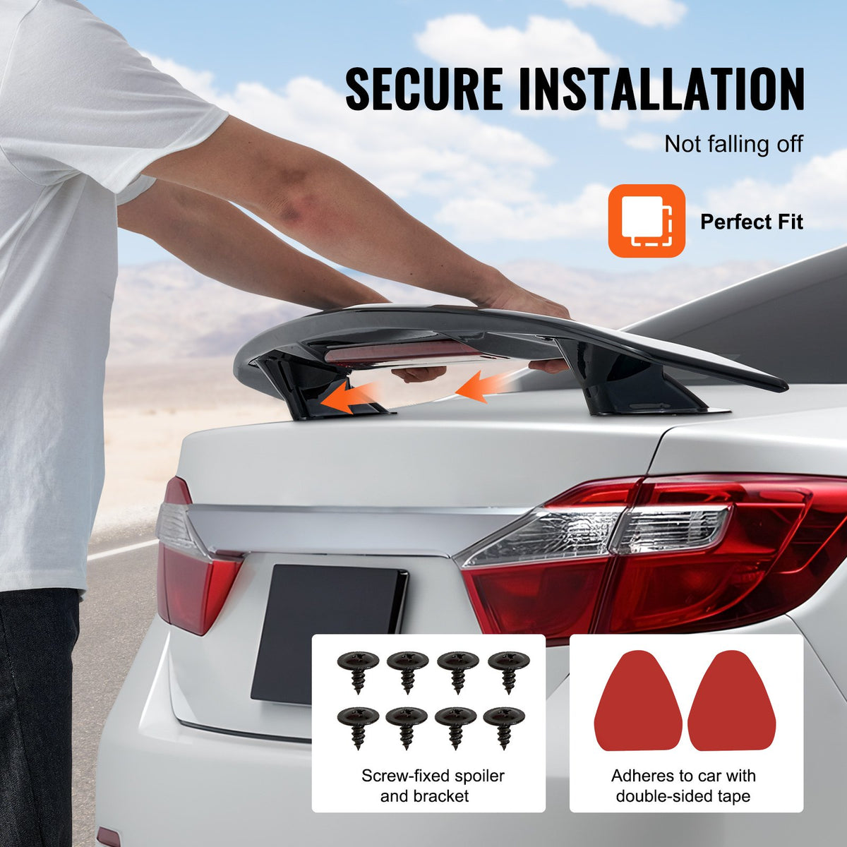 Universal Rear Spoiler 46.3'' GT Style Trunk Wing for Sedans and Coupes V952-TYXWYABS46INXC430V0