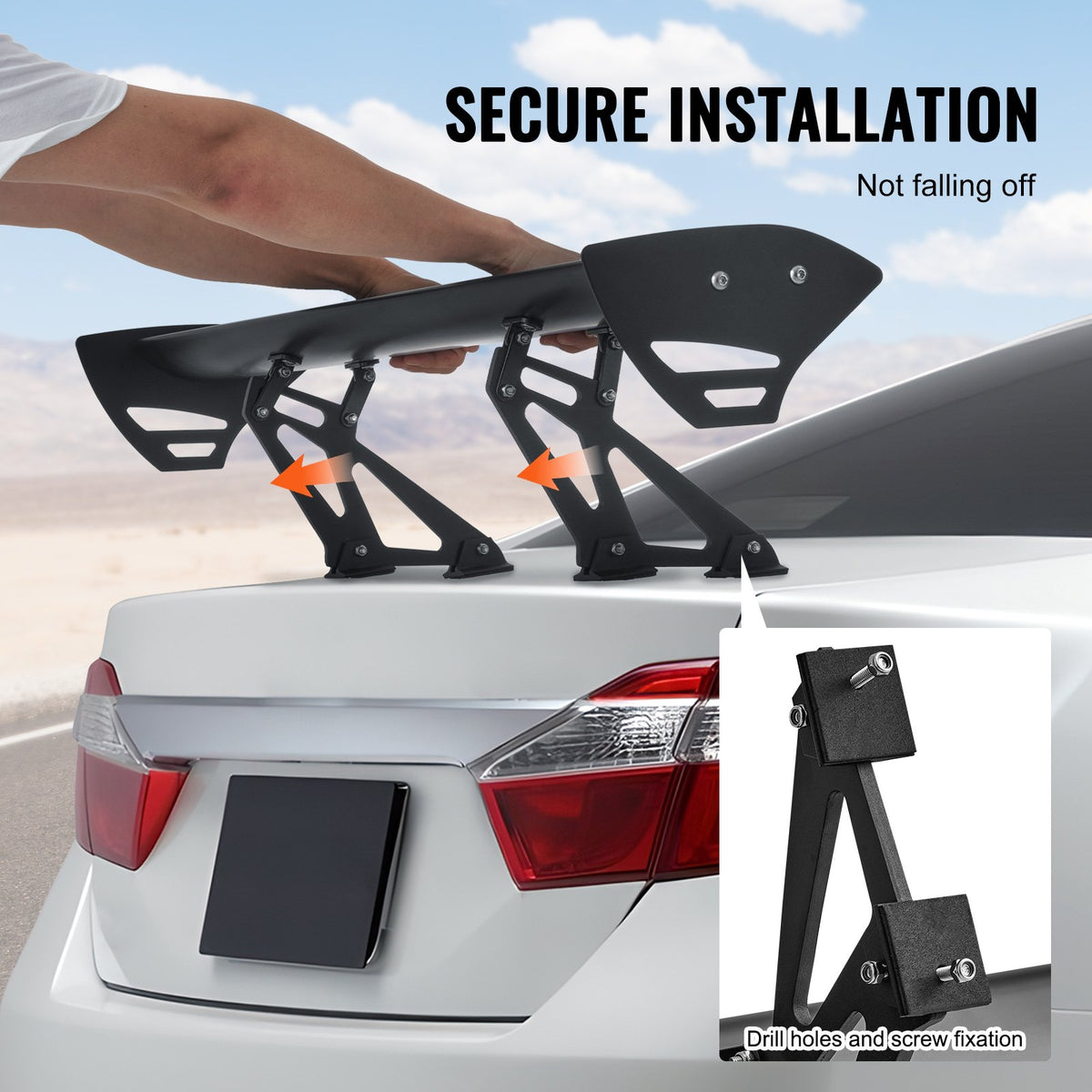 Universal Rear Spoiler GT Style Adjustable Trunk Wing Car Racing 43.3'' V952-TYXWYLHJLHJD8ZQ27V0