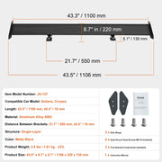 GT Wing Car Spoiler, 43.3 inch Universal Spoiler with Single Deck, Adjustable Lightweight Aluminum, Car Rear V952-TYXWYLHJLHJDFLMB1V0