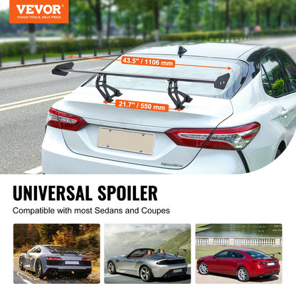 GT Wing Car Spoiler, 43.3 inch Universal Spoiler with Single Deck, Adjustable Lightweight Aluminum, Car Rear V952-TYXWYLHJLHJDSCP2HV0