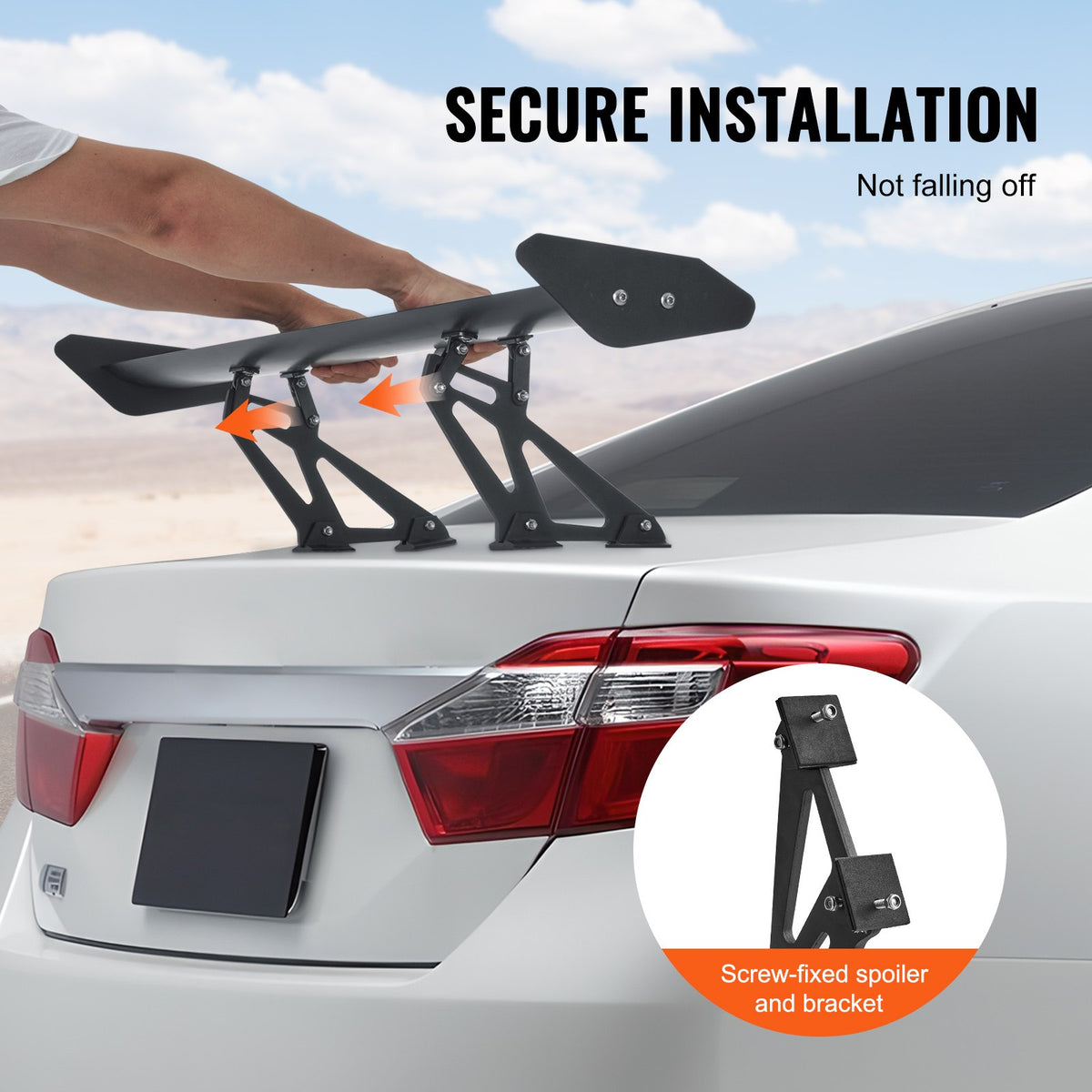 GT Wing Car Spoiler, 43.3 inch Universal Spoiler with Single Deck, Adjustable Lightweight Aluminum, Car Rear V952-TYXWYLHJLHJDSCP2HV0