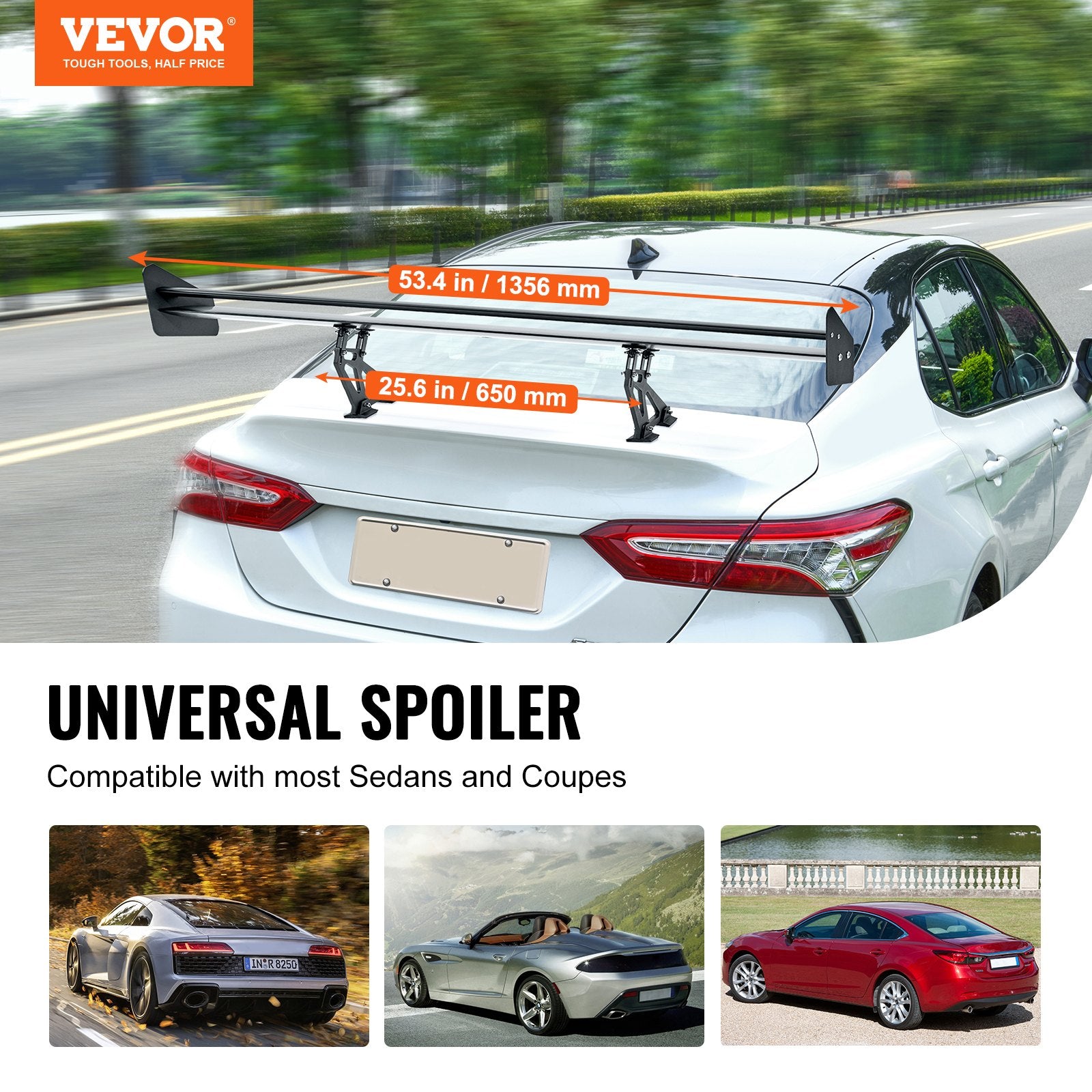GT Wing Car Spoiler, 53.1 inch Universal Spoiler with Double Deck, Adjustable Lightweight Aluminum, Car Rear V952-TYXWYLHJLHJSC6ITCV0