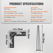 Hairpin Table Legs 0.7M, Set of 4 Desk Legs 408.2KG Load Capacity, Hairpin Desk Legs 3 Rods for Desk Chairs V952-TZ3YGZTHSTGS942SZV0