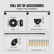 Pipe Stair Handrail Staircase Handrail 4 FT Carbon Steel for Wall Mount V952-TZBGSLTFSGYG4DWRPV0