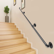 Pipe Stair Handrail, 9FT Staircase Handrail, 440LBS Load Capacity Carbon Steel Pipe Handrail, Industrial Pipe V952-TZBGSLTFSGYG9VDEUV0