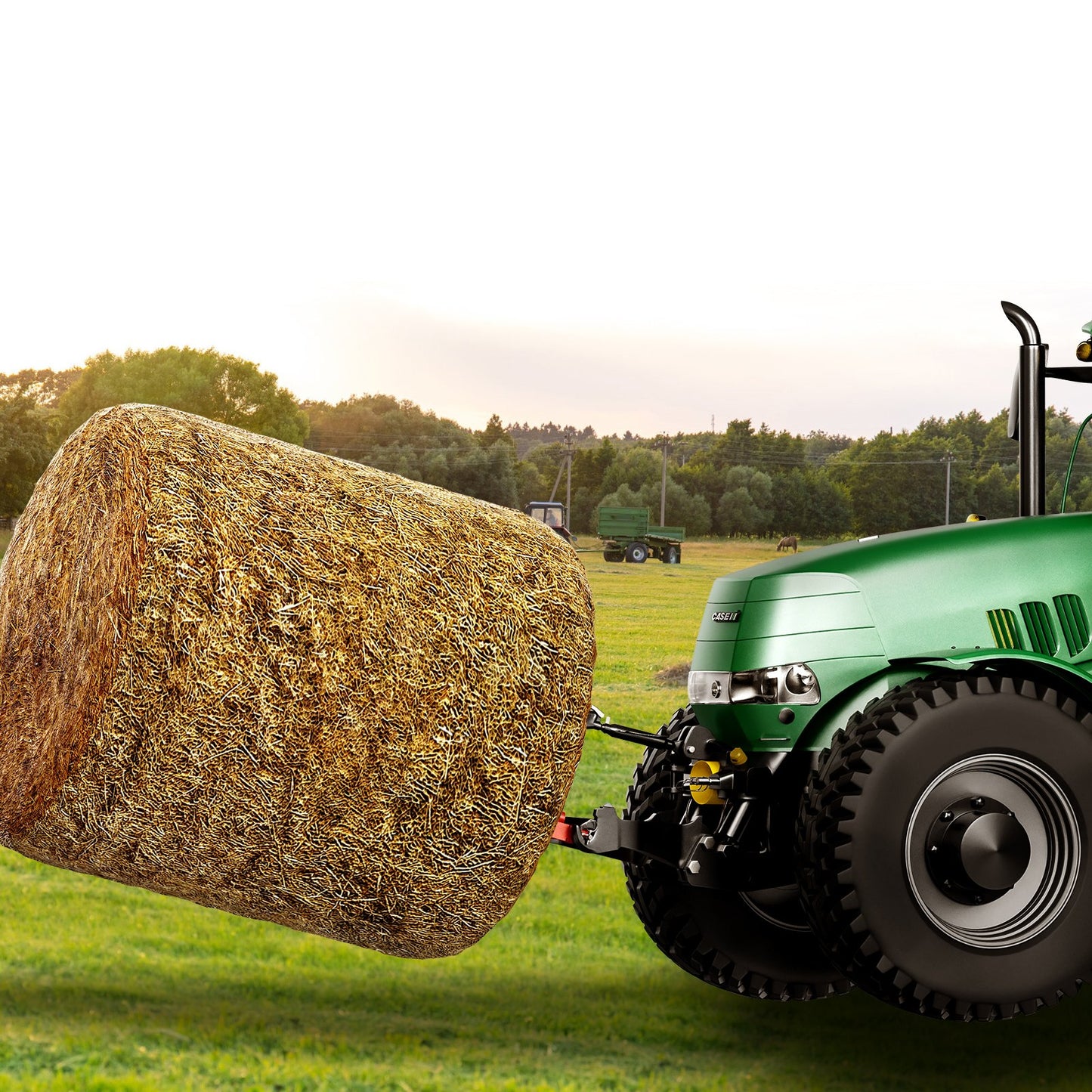 49" Hay Spear, Bale Spears 726kg Loading Capacity, Three-Point Hitch Tractor Attachment with 2pcs 17.5" V952-TZCZS49INCHSCWHSBV0