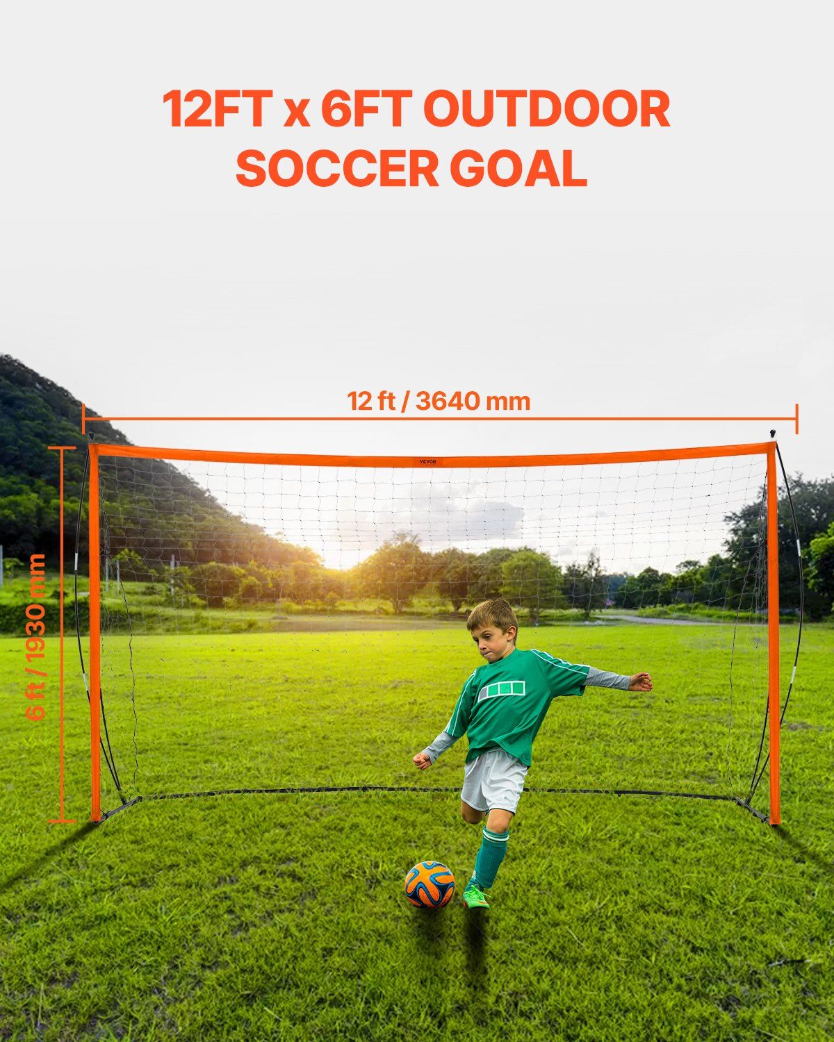 Portable Soccer Goal, 12x6 ft Adults Kids Backyard Soccer Net, Large Practice Soccer Net, Steel Fiberglass V952-TZDZBXZQMTZDPFS0RV0