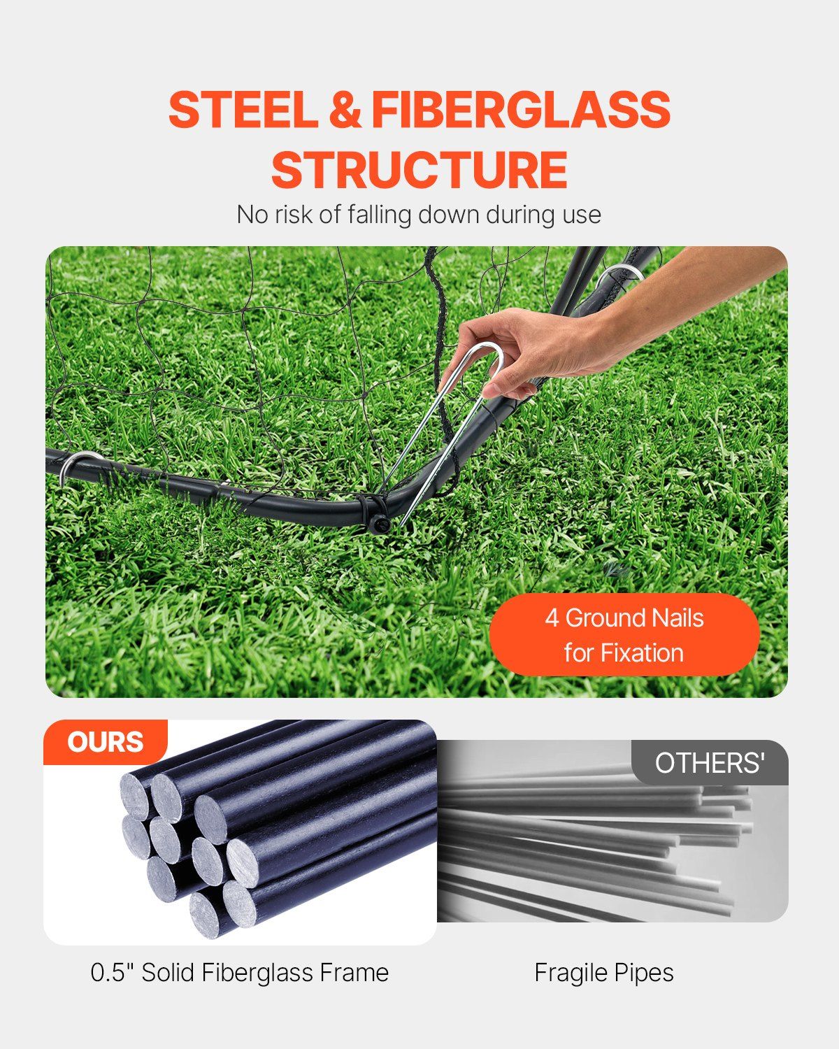 Portable Soccer Goal, 12x6 ft Adults Kids Backyard Soccer Net, Large Practice Soccer Net, Steel Fiberglass V952-TZDZBXZQMTZDPFS0RV0
