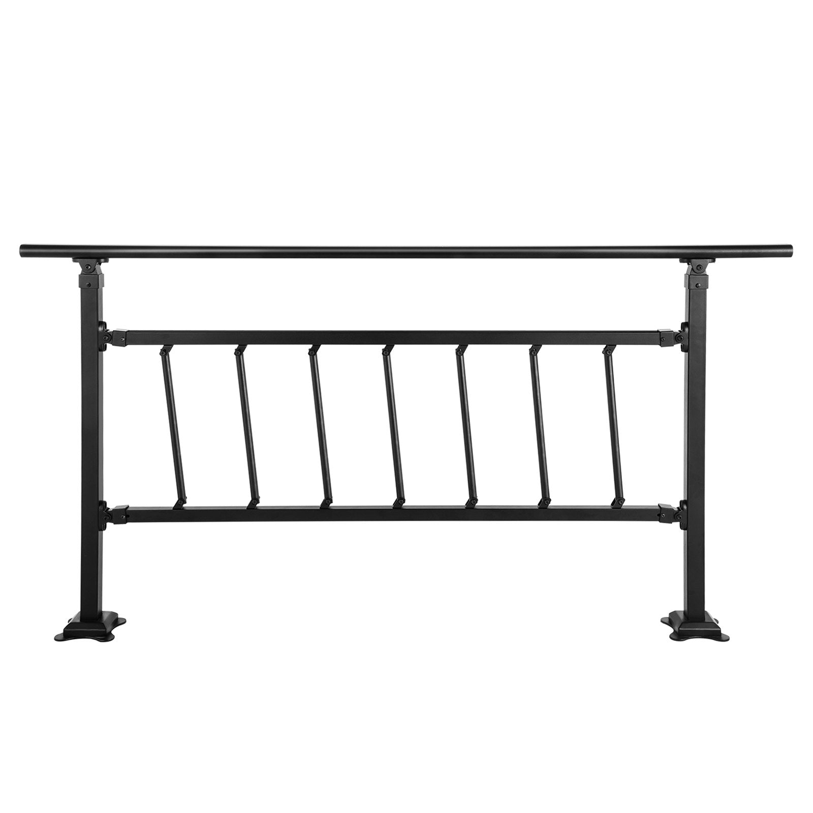 Iron Handrail Stair Railing Hand Rail Kit 1-4 Steps Outdoor Black w/ Bars V952-TZFGZXSLZFSD4JWFNV0