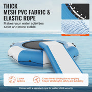 Inflatable Water Bouncer, 10ft Recreational Water Trampoline, Portable Bounce Swim Platform with Slide, V952-TZKSSBCTZK10RJUKJV3