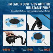 Inflatable Water Bouncer, 10ft Recreational Water Trampoline, Portable Bounce Swim Platform with Slide, V952-TZKSSBCTZK10RJUKJV3