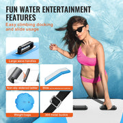 Inflatable Water Bouncer, 10ft Recreational Water Trampoline, Portable Bounce Swim Platform with Slide, V952-TZKSSBCTZK10RJUKJV3