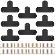 Black T Mending Plate T-shape 8 PCs 6" Flat Connector Post to Beam Bracket V952-TZLJJ6X68PCSTBW8SV0