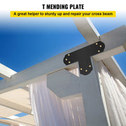 Black T Mending Plate T-shape 8 PCs 6" Flat Connector Post to Beam Bracket V952-TZLJJ6X68PCSTBW8SV0