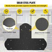 Black T Mending Plate T-shape 8 PCs 6" Flat Connector Post to Beam Bracket V952-TZLJJ6X68PCSTBW8SV0