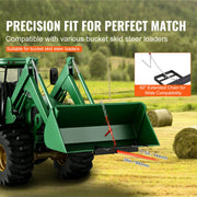 39" Hay Spear, Bale Spears 726kg Loading Capacity, Skid Steer Loader Tractor Bucket Attachment with 2pcs V952-TZSPS12ZHZ3981A68V0