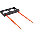 49" Hay Spear, Bale Spears 1360kg Loading Capacity, Skid Steer Loader Tractor Bucket Attachment with 2pcs V952-TZSPS2ZZ49IN3X7CBV0