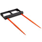 49" Hay Spear, Bale Spears 1360kg Loading Capacity, Skid Steer Loader Tractor Bucket Attachment with 2pcs V952-TZSPS2ZZ49IN3X7CBV0