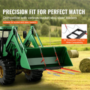 49" Hay Spear, Bale Spears 1360kg Loading Capacity, Skid Steer Loader Tractor Bucket Attachment with 2pcs V952-TZSPS2ZZ49IN3X7CBV0