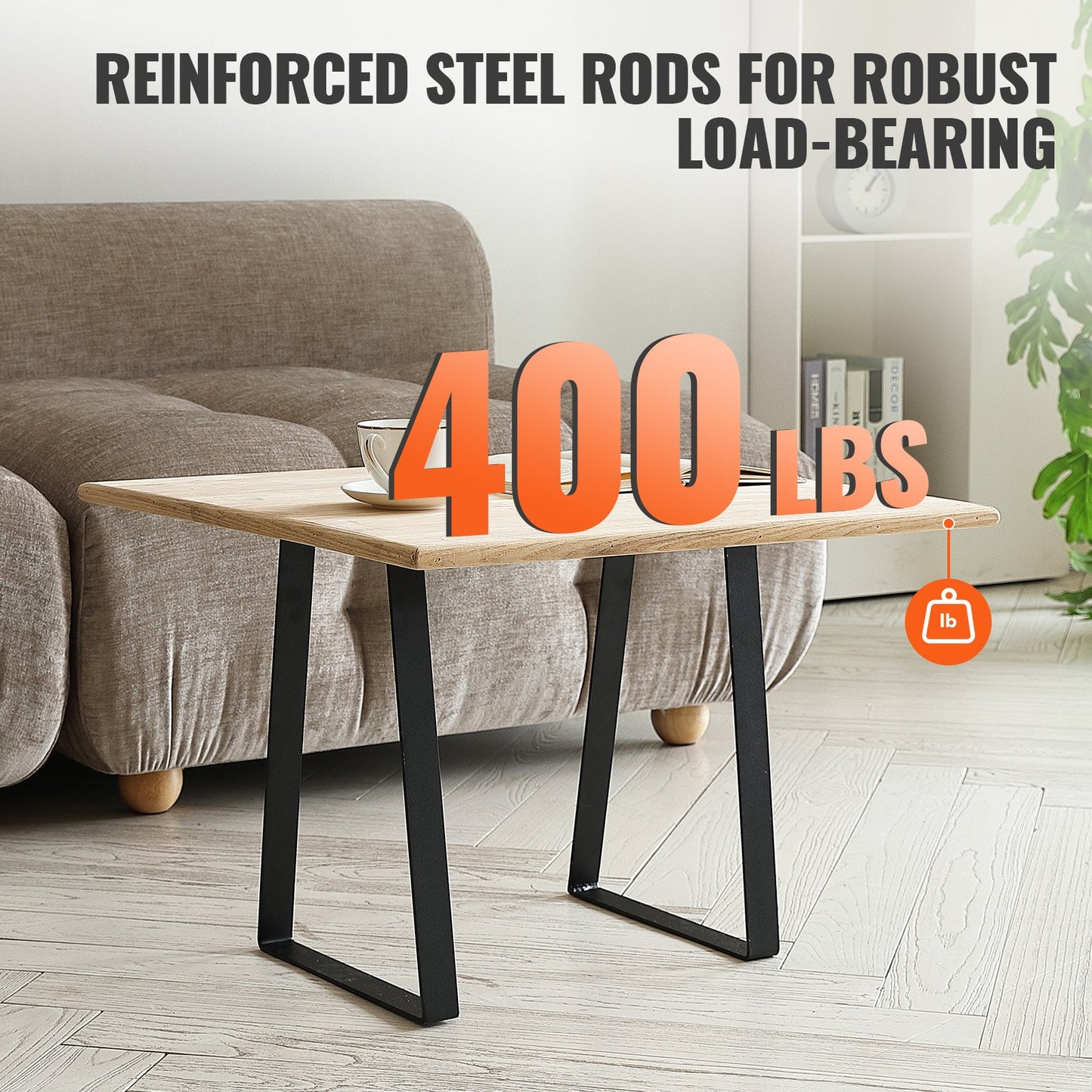 406.4MM Trapezoid Steel Table Legs, Replacement Furniture Legs Set of 2 for DIY Coffee Tables, Modern Desks, V952-TZTXFGZTHSGT4FXJ0V0