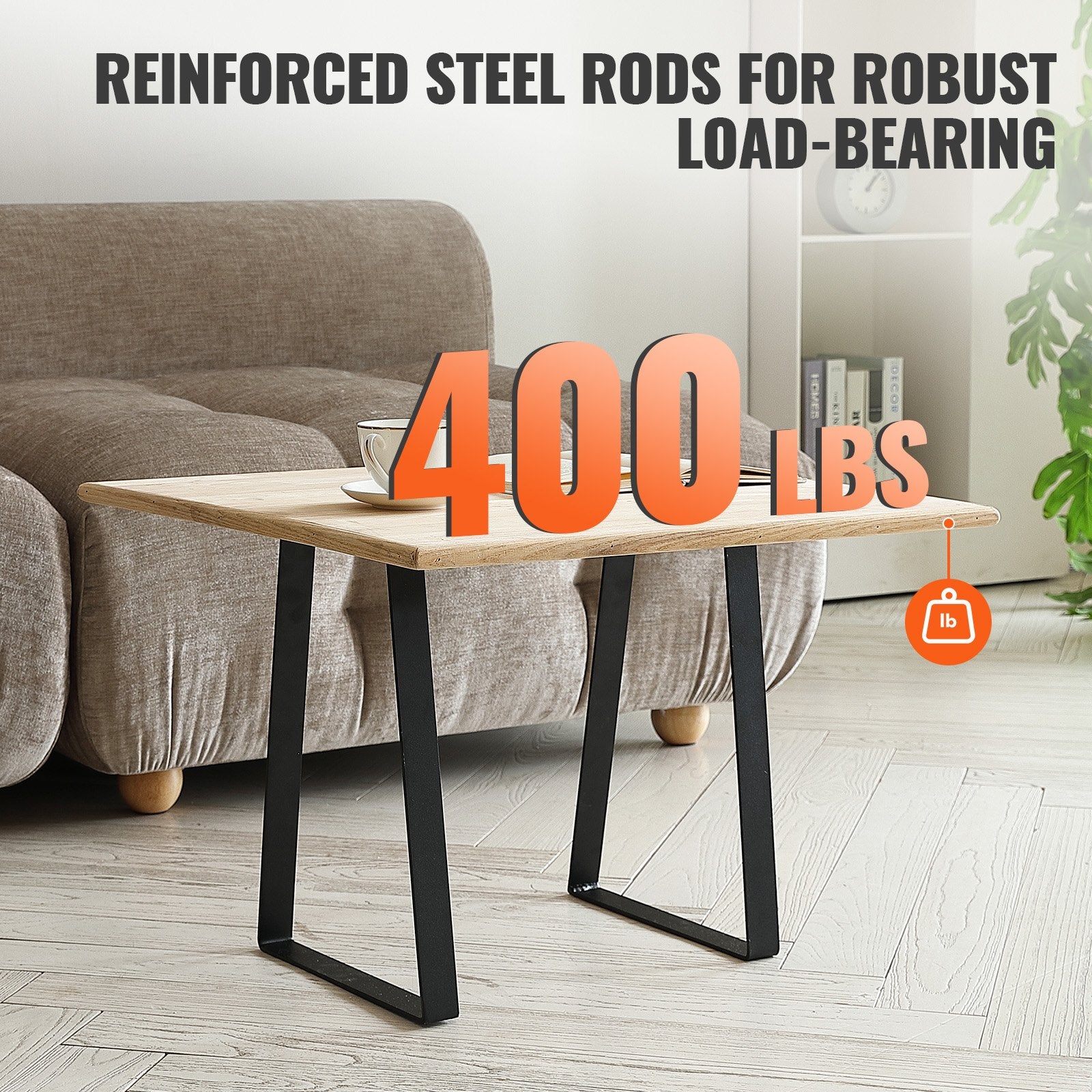 406.4MM Trapezoid Steel Table Legs, Replacement Furniture Legs Set of 2 for DIY Coffee Tables, Modern Desks, V952-TZTXFGZTHSGT4FXJ0V0
