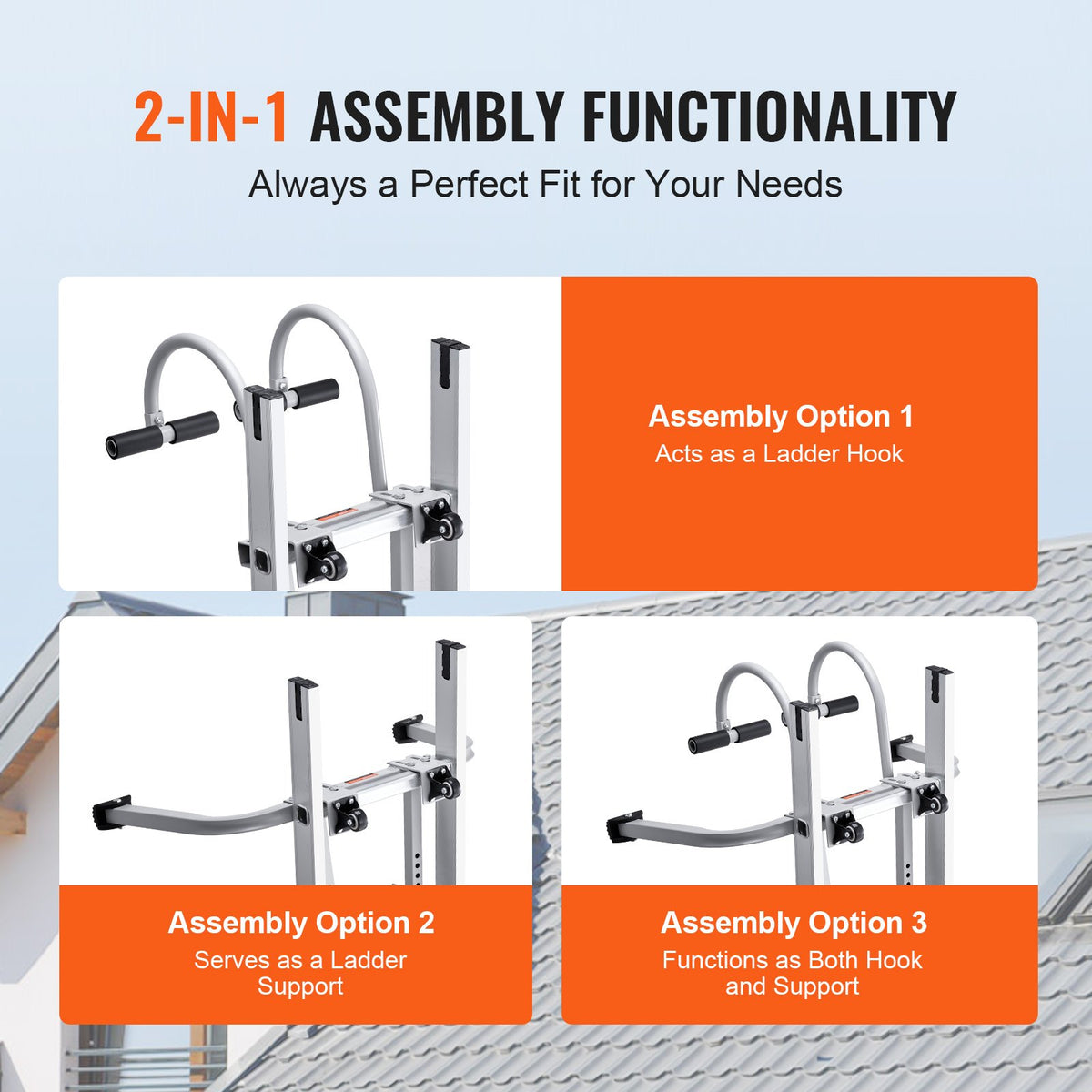 Ladder Stabilizer, 2 in 1 Extension Wall Ladder Standoff Hook, Roof Ridge Ladder Accessories Both V952-TZWDQ2H1K000C7QCYV0