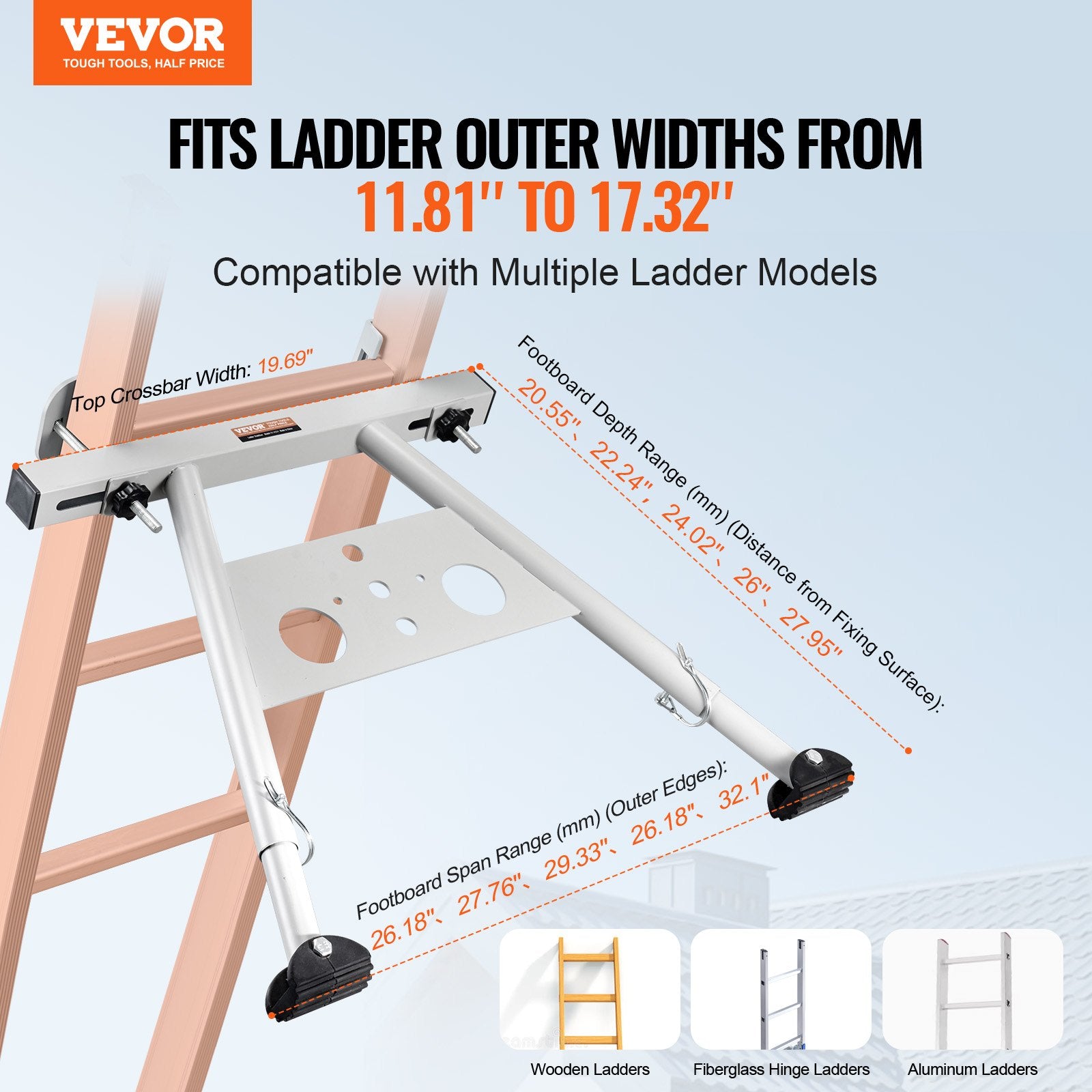 Ladder Stabilizer, Adjustable Feet Extension Ladder Standoff, Heavy Duty Wall Ladder Accessories for Roof V952-TZWDQJZKDK00R10XWV0