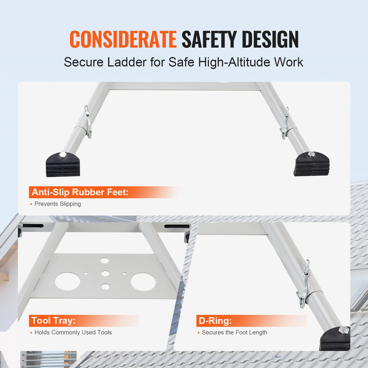 Ladder Stabilizer, Adjustable Feet Extension Ladder Standoff, Heavy Duty Wall Ladder Accessories for Roof V952-TZWDQJZKDK00R10XWV0
