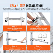 Ladder Stabilizer, Adjustable Feet Extension Ladder Standoff, Heavy Duty Wall Ladder Accessories for Roof V952-TZWDQJZKDK00R10XWV0