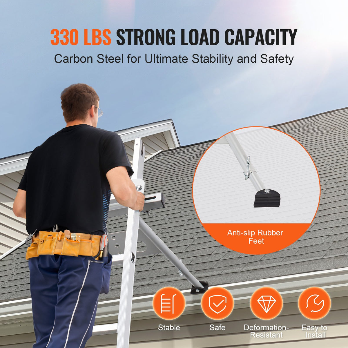 Ladder Stabilizer, Adjustable Feet Extension Ladder Standoff, Heavy Duty Wall Ladder Accessories for Roof V952-TZWDQJZKDK00R10XWV0
