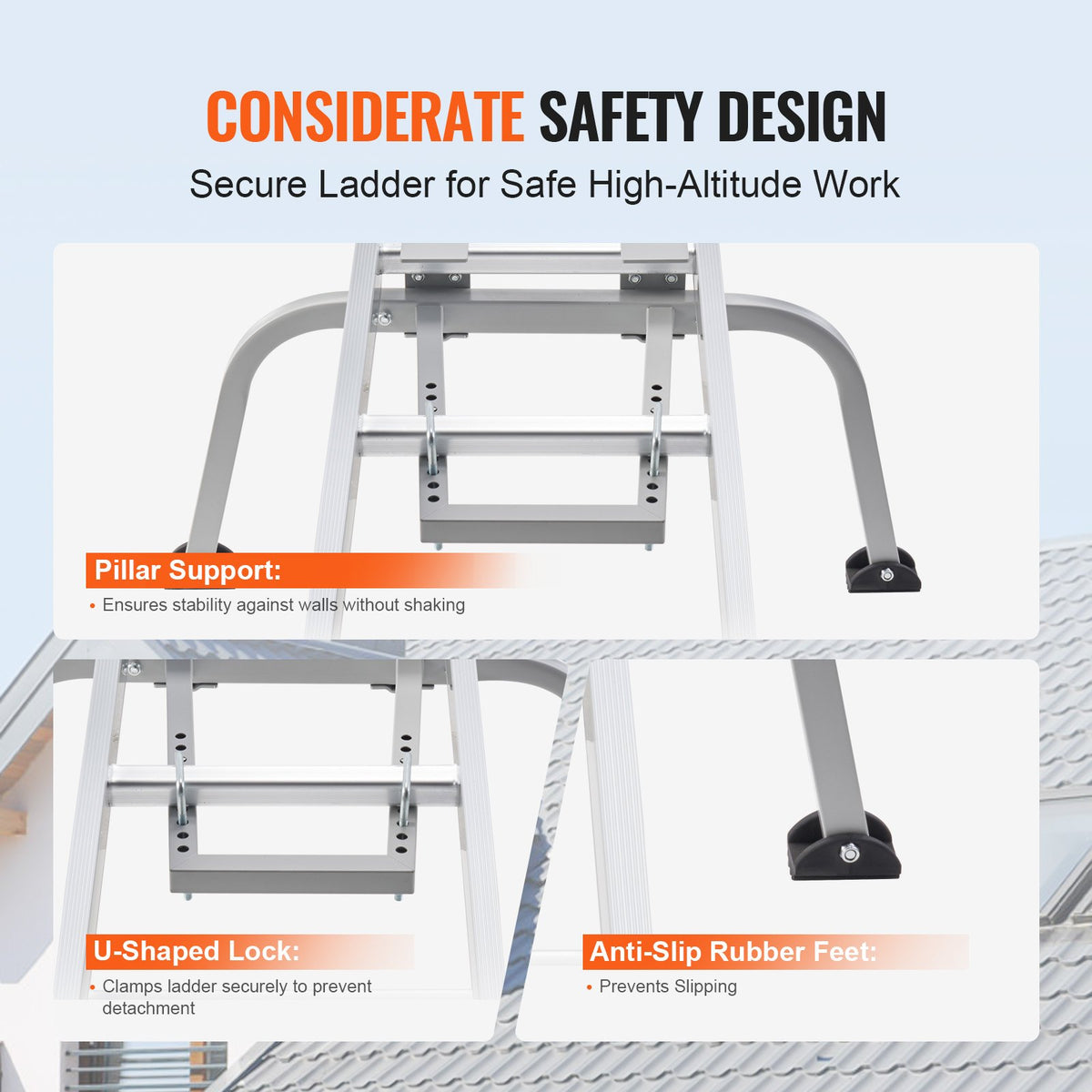 Ladder Stabilizer with Wing Span Heavy Duty Steel Roof Hook Stabilizer V952-TZWDQZZGDK0098J1YV0